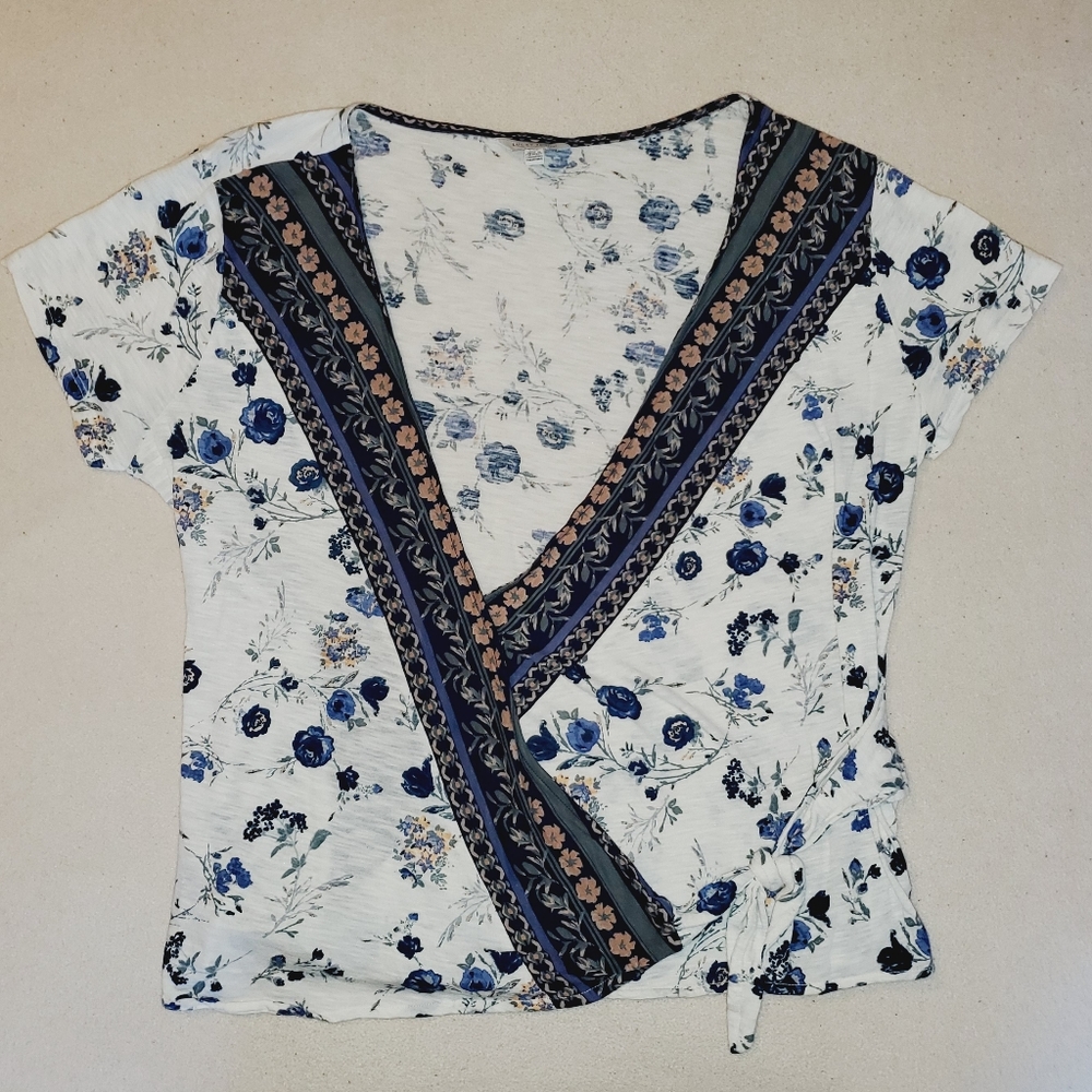 Lucky Brand Short Sleeve Shirt -Blue /White